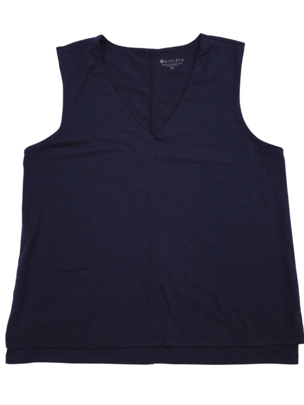 Athleta Women Athletic Tank Top XS Navy Blue V-Neck Sleeveless Lined Yoga Gym